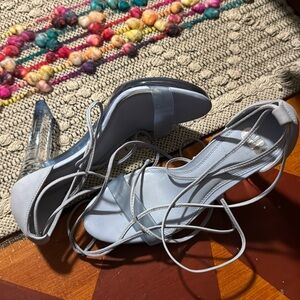 Lace-up blue heels, women’s 9.5